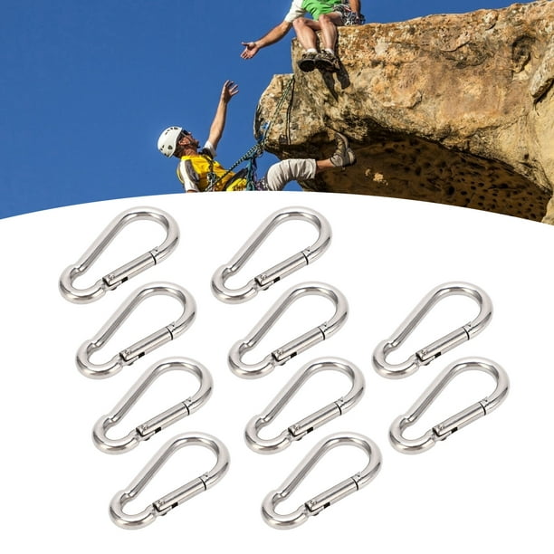10Pcs Carabiner Clip, Small Stainless Steel Spring Snap Hook Quick Link For  Keys Fishing Hiking Camping 