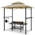 AECOJOY 8' x 5' Outdoor Grill Gazebo with Vented Top, Double Tier BBQ