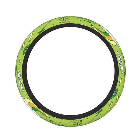 Car Steering Wheel Cover For Men Women Elastic Non-Slip Car Steering Wheel Covers Protector Universal 15 Inch Saint Patricks' Cupcakes Lucky Green Clover