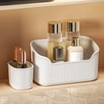 thumbnail image 3 of tasrioml Cosmetics Storage Box Large Capacity Half Transparent Plastic Desktop Makeup Brushes Lipsticks Container Organizer Home Supplies, 3 of 8