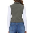 thumbnail image 4 of MODA NOVA Juniors Washed Chest Flap Pockets Single Breasted Denim Vest Jacket, 4 of 6