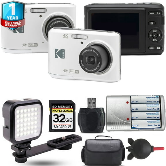Kodak Pixpro FZ45 Camera (White)   Extra Battery   LED  1 Yr Warranty