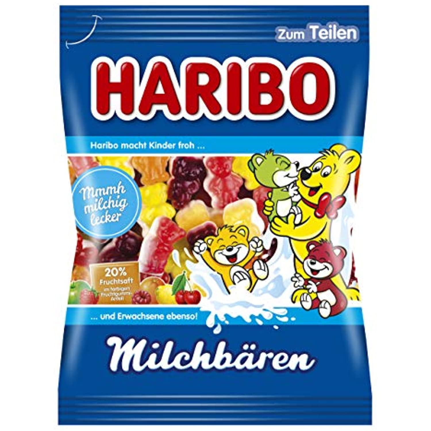 Haribo Milk Bears, Gummy Bears, Wine Gum, Fruit Gum, Milk Gum, 175 G