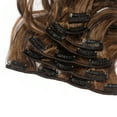 thumbnail image 6 of Unique Bargains 4 Clips in Human Hair Extensions Full Head Synthetic Women Hair Wigs 8pcs Dark Brown 16", 6 of 7