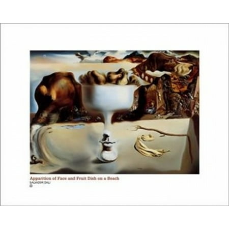 Salvador Dali Dish - Apparition Of Face And Fruit Dish On A B Poster Print by Salvador Dali (20 x 16)