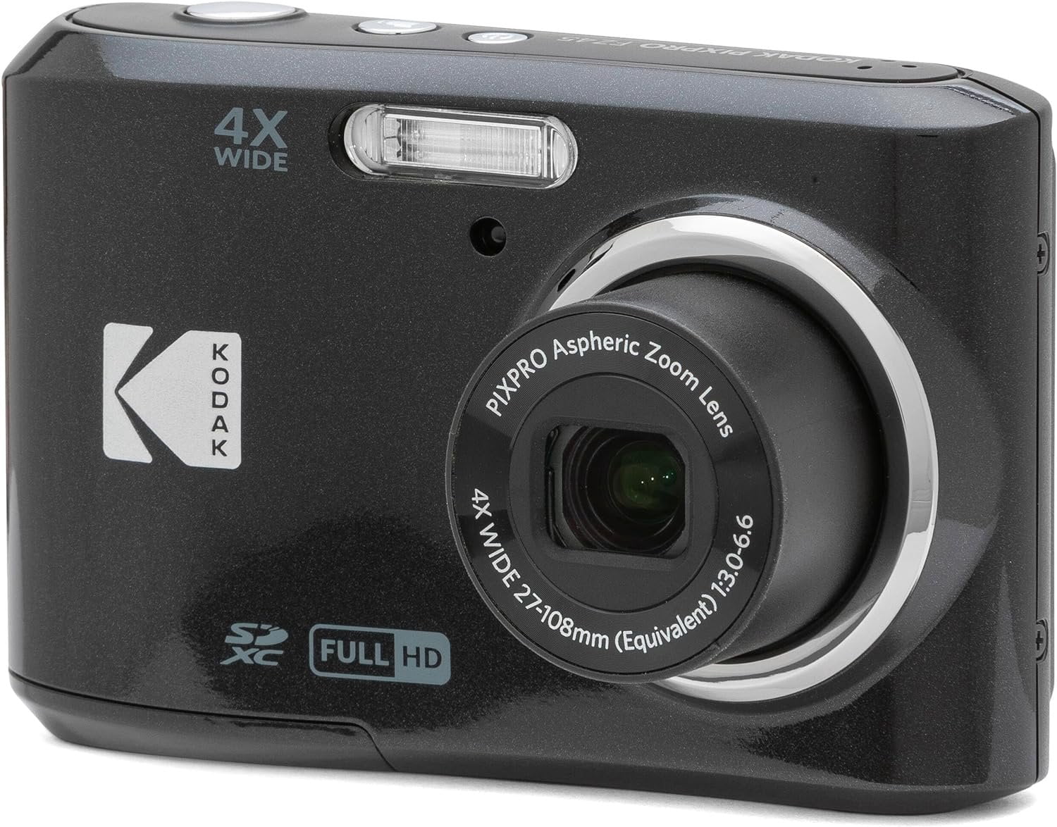 Kodak PIXPRO FZ45 16MP Digital Camera 4X Optical Zoom 27mm Wide Angle 1080P Full HD Video 2.7" LCD Camera Black + 64GB Card and Reader + Case + Memory Wallet + Tripod + Cleaning Bundle