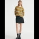 thumbnail image 5 of Sudadera de Rayas con Cuello Redondo para Mujer, Larga, Bloque de Color, Informal, Holgada, Deportiva Verde S, 5 of 8