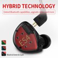 thumbnail image 4 of Kz-es4 en audífono con cable de oreja 3.5mm Jack Auricular Tecnología híbrida Música Sonido Auriculares Auriculares Auriculares Jogging Detachable Cable Auriculares Negro con MIC Inevent EL005464-02B, 4 of 6