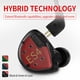 thumbnail image 4 of Auriculares Auriculares internos con cable KZ-ES4 Conector de 3,5 mm Auriculares Tecnología híbrida Música Sonido Audio Auriculares Correr Cable desmontable Verde Regular Inevent EL005464-03B, 4 of 7