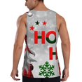 thumbnail image 3 of Fotbe Cute Santa Pattern Men's Quick Dry Workout Tank Top Gym Muscle Tee Fitness Bodybuilding Sleeveless T Shirt Breathable Workout Shirt-Large, 3 of 9