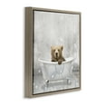 thumbnail image 3 of Stupell Industries Baby Bear Bath Time Animals & Insects Painting Brown Floater Framed Canvas Art Print Wall Art, 18 x 18, 3 of 9