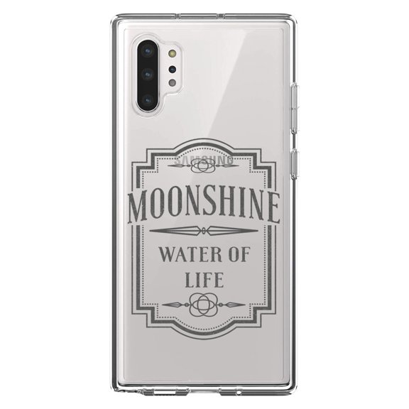 DistinctInk Clear Shockproof Hybrid Case for Galaxy Note 10 PLUS (6.8" Screen) - TPU Bumper Acrylic Back Tempered Glass Screen Protector - Moonshine - Water of Life
