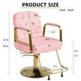 thumbnail image 5 of KIGOTY Reclining Salon Chair with Adjustable Backrest, Heavy Duty Barber Chair with Durable Steel Frame, 360 Degrees Swivel Stylist Chair, Pink, 5 of 7
