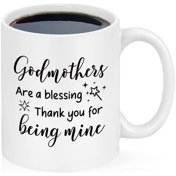 Gifts for Godmother - Godmother Coffee Mugs, Godmothers Are a Blessing Thank You for Being Mine, Christmas Gifts, Birthday Gifts, Futtumy White 11 fl oz Coffee Mugs Ceramic Mug Tea Cup,White,11oz