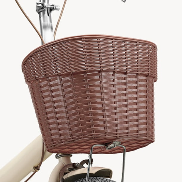 Cesta de bicicleta de gran capacidad con tapa para la mayoría de , comestibles y artículos esenciales Marrón oscuro