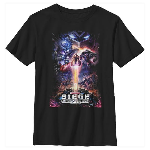 Boy's Transformers Siege Poster Graphic Tee Black X Large