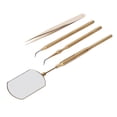 thumbnail image 3 of Kit de herramientas para el arte de las pestañas Espejo de inspección giratorio de acero inoxidable Pinzas de extensión Palillos de recogida Dorado, 3 of 10