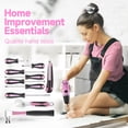 thumbnail image 2 of PULITUO 20V Cordless Pink Drill Kit, 238-Piece Tool Box, Electric Drill Driver with Battery, 2 Speeds, 21+1 Clutch, LED Light, Lady's Home Repair Set, 2 of 8