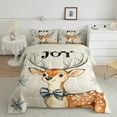 thumbnail image 2 of Feelyou Cartoon Reindeer 01, Christmas Snowflake Twin Comforter Sets, Cute Deer Animal Reversible Bedding Set, Luxury Bedroom Decor,2-Piece, 2 of 8
