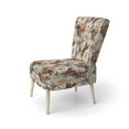 thumbnail image 3 of Designart "Rustic Romance In Lace V" Brown Floral Upholstered Accent Chair - Cottage Arm Chair For Living Room, 3 of 7