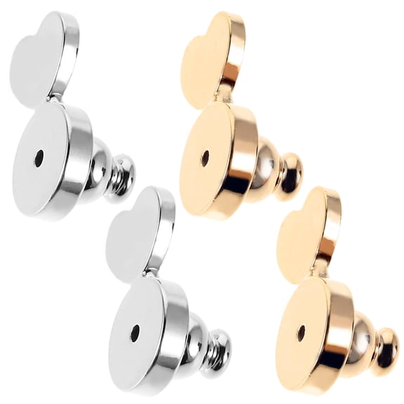 WRISTBIQUE 4Pcs Heavy Stud Earring Back for Women Assorted Color Replacement Earring Backs for Special Occasions