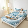 thumbnail image 4 of Feelyou Winter Cartoon Snowman Full Size Sheets, Merry Christmas Bed Sheets, Western Festival Holiday Sheet Sets, Luxury Bedroom Decor, 4pcs, 4 of 7
