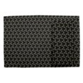 thumbnail image 2 of S4Sassy Black Flower Leaves Washable Printed Dining Reversible Tablemats With Napkins Set, 2 of 3