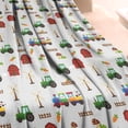 thumbnail image 3 of Cartoon Farm Vehicles Barns Gray Pattern Blanket,Comfortable Soft Lamb Wool Throw Blanket,All Season,Warm Lightweight Blankets for Sofa Bed Couch Living Room Chair,40"x50", 3 of 4