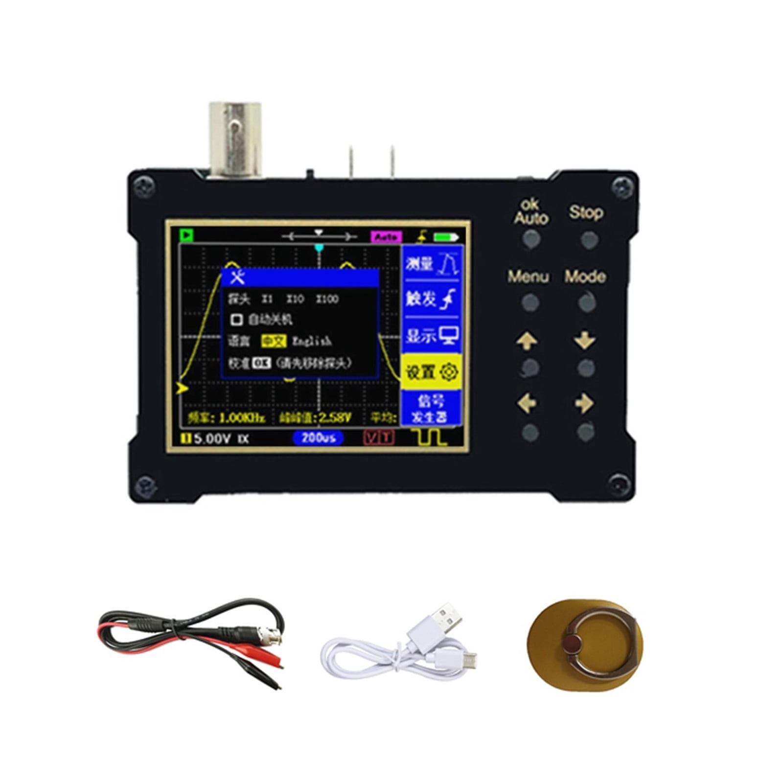 2.4inch Screen Digital Oscilloscope 1MHz&18MHz Analog Bandwidth Support Signal Generator 40MSa/s Sampling Rate ,Professional Designed
