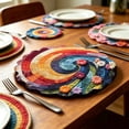 thumbnail image 5 of Round Placemats Set of 6, 15" Woven Table Mats, Non-Slip Heat-Resistant, Washable Dining Chargers, Kitchen Hot Pads, Farmhouse Décor, Wedding & Holiday Use(D), 5 of 8