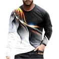thumbnail image 2 of EQWLJWE T-Shirts for Men Men Long Sleeve Printing Round Neck Pullover T Shirt Blouse, 2 of 3