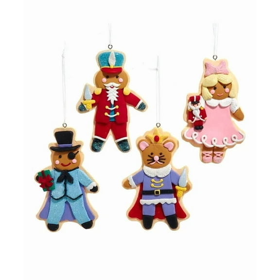Set of 4 NUTCRACKER SUITE COOKIE Christmas Ornaments, by Kurt Adler