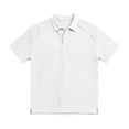 thumbnail image 4 of Short Sleeve Waffle Texture Polo for Men Button Placket Chest Pocket Tshirt Casual Summer Breathable Lightweight Golf Top White L, 4 of 5