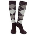 thumbnail image 2 of 43HZ 8.5-9.5 Horze Holly Argyle Fabric Cotton Ladies Pair Knee Socks Dark Brown, 2 of 2