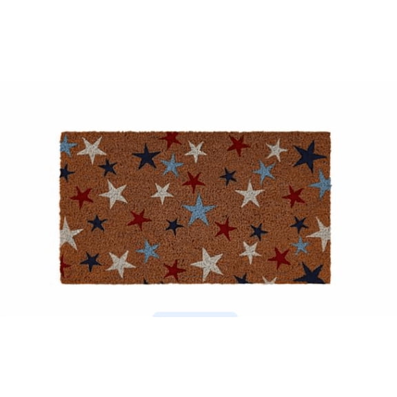 AMARTSY 4th of July Red Blue White Star Doormat, 24'' x 36'' Patriotic Welcome Rug, Non Slip Star Independence Day Door Mat for Home Front Door Entrance
