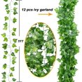 thumbnail image 2 of Viworld 12 Strands Artificial Ivy Fake Vines Plants Hanging Garland for Home Kitchen Garden Wall Wedding Party Decoration, 84 Ft, Green, 2 of 7