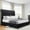Black, variant on Merluxy Queen Platform Bed Frame with Velvet Upholstered,Button Tufted 52.8" Tall Sleigh Headboard,Black