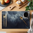 thumbnail image 2 of Navy Blue Abstract Art Placemats Set of 8 Modern Waves Art Place Mats Indoor Wipeable Table Mats Washable Cloth Dining Table Placemats for Kitchen Holiday Party Home Decor 13x19 Inch, 2 of 9