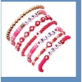 thumbnail image 1 of Conjunto de pulsera bohemia Pulsera de cuentas rebanadas de cerámica blanda colorida con estrella de cinco puntas dorada Pulsera de cerámica blanda, 1 of 6