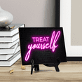 thumbnail image 3 of Treat Yourself Neon Style (8x6") Table Sign With Acrylic Easel | Live Streaming Recording Neon Decoration | For Gamers, 3 of 4