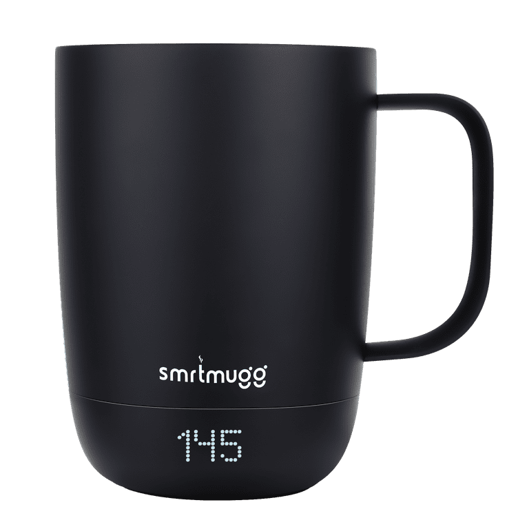 Smrtmugg PRO Heated Coffee Mug 14 oz, 4 Hour Battery Life Self-Heating Black-NEW