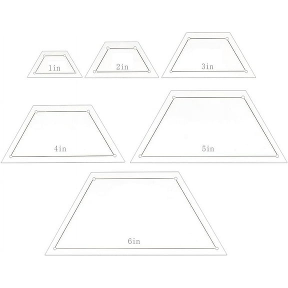 6pcs Acrylic Quilting Template Half Hexagon Rulers Clear Patchwork Quilt Supplies for Cutting Patterns Sewing and DIY Blanket Making Projects 3x6.7 Inch