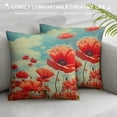 thumbnail image 3 of PRATYUS  Poppy Bed Pillow Covers, Vintage Blossom Red Roses Poppies Flied Decorative Throw Pillow Cover Cushion Case for Sofa Bed Living Room Farmhouse Decorations 20x20in, 3 of 5