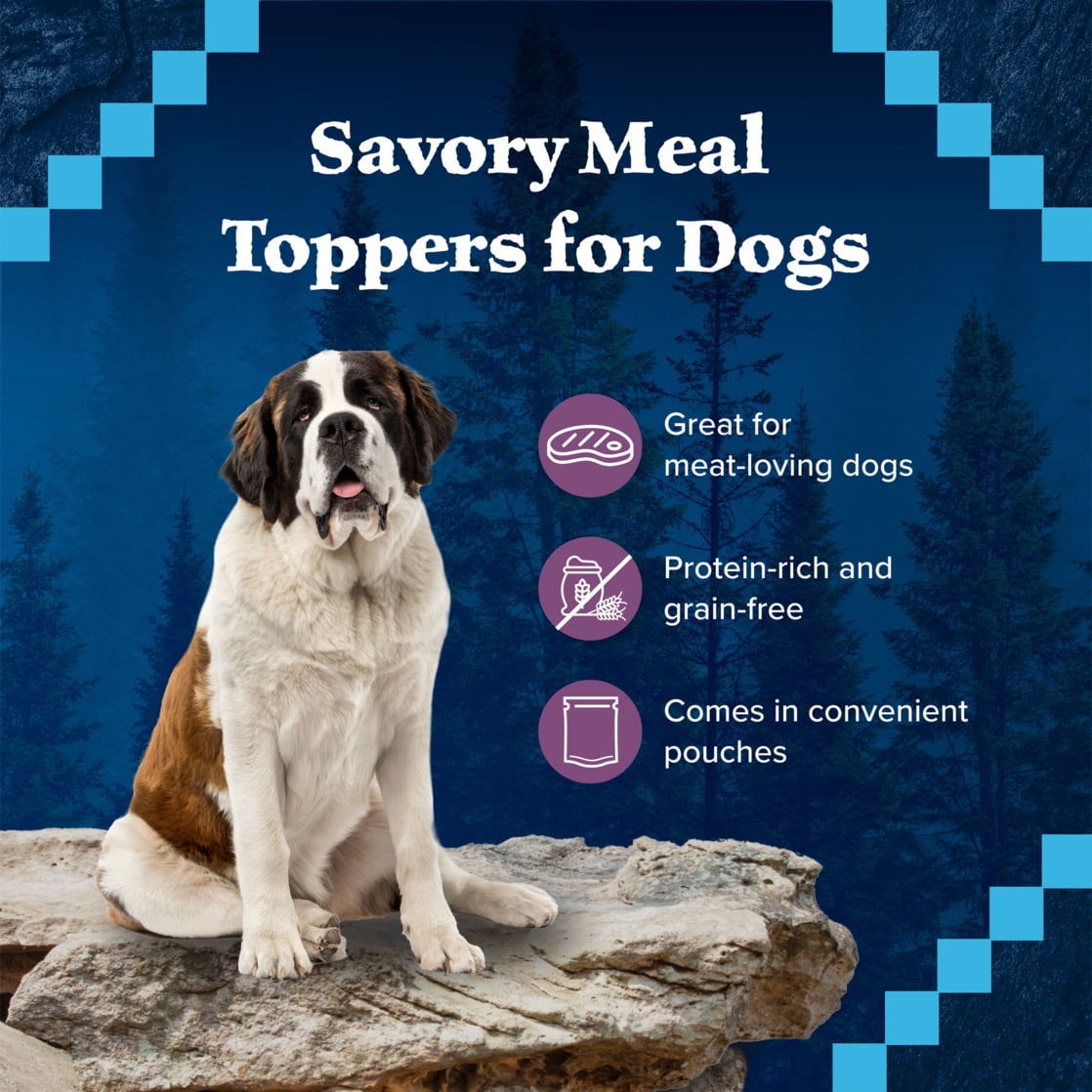 Blue Buffalo Wilderness Trail Toppers Wet Dog Food, Chunky Beef Bites in Hearty Gravy