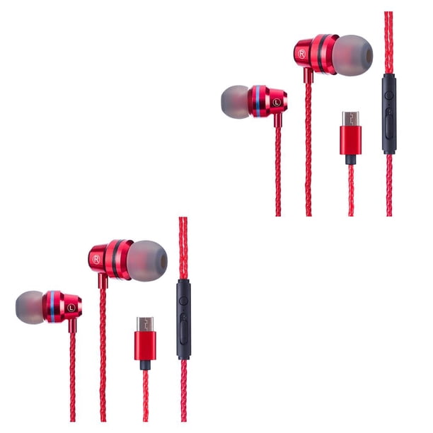Methold Puerto tipo C In-ear Super Bass Control de línea Auricular Teléfono Micrófono Auriculares con cable Type5 NO5