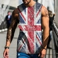 thumbnail image 2 of Men National Day Union Jack Spring Summer Vest Graphic Printed O-Neck Plus Size Comfortable Running Workout Tee, 2 of 5