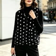thumbnail image 6 of LUVDA Women's Polka Dot Plush Vest V Neck Button Sleeveless Loose Cropped for Winter, 6 of 6