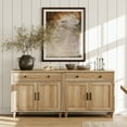 thumbnail image 7 of WAMPAT Buffet Cabinet with 4 Doors and 2 Drawers, Large Coffee Bar Table Wood Kitchen Storage Cabinets with Storage Cabinets, Modern Farmhouse Sideboard Credenza for Dining Room,Oak, 7 of 7