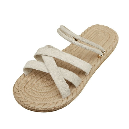 

Toddler Girl Sandals Size 39 Flat Slippers Flip Flops Shoes Summer Casual Comfortable Beach Bohemia Shoes Beige Toddler Girls Sneakers