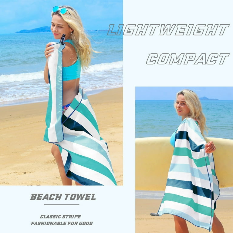 2 Packs Cotton Turkish Beach Towels Sand Free Quick Dry Oversized